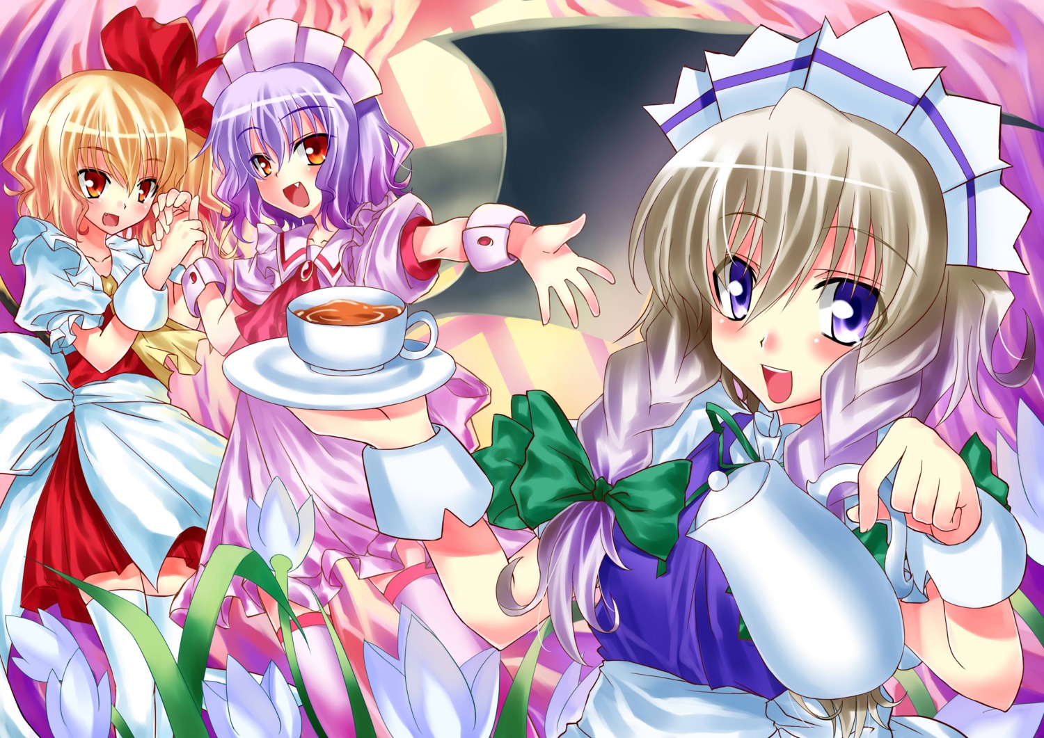 eaglebreak flandre_scarlet izayoi_sakuya remilia_scarlet touhou