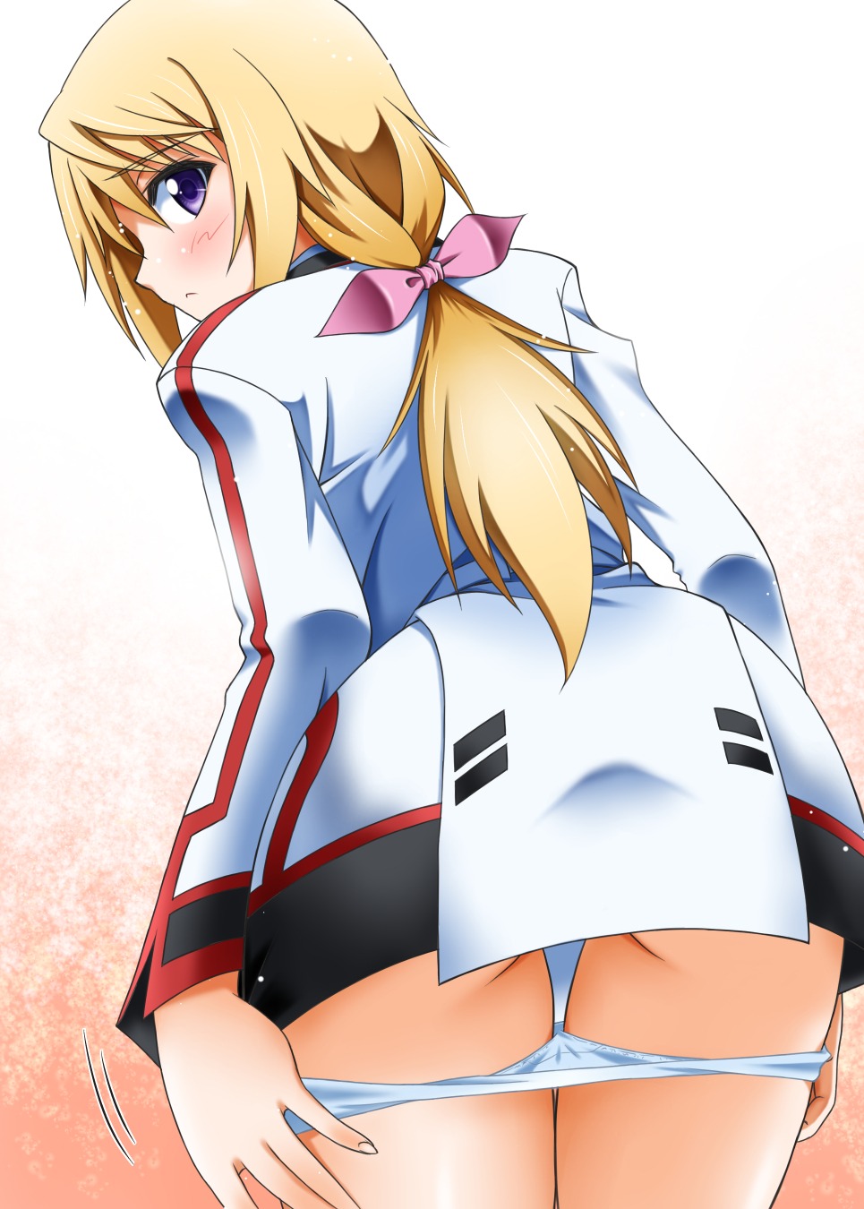 charlotte_dunois infinite_stratos pantsu panty_pull sumeragi_tomo