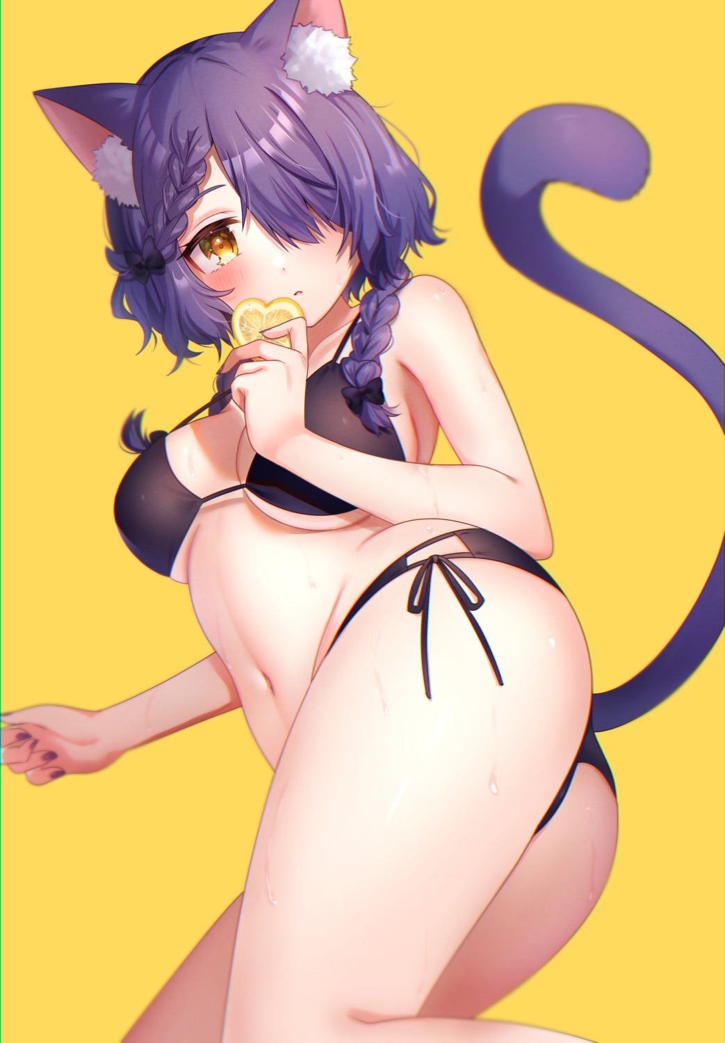 animal_ears bikini nekomimi swimsuits tail umishima_rinta