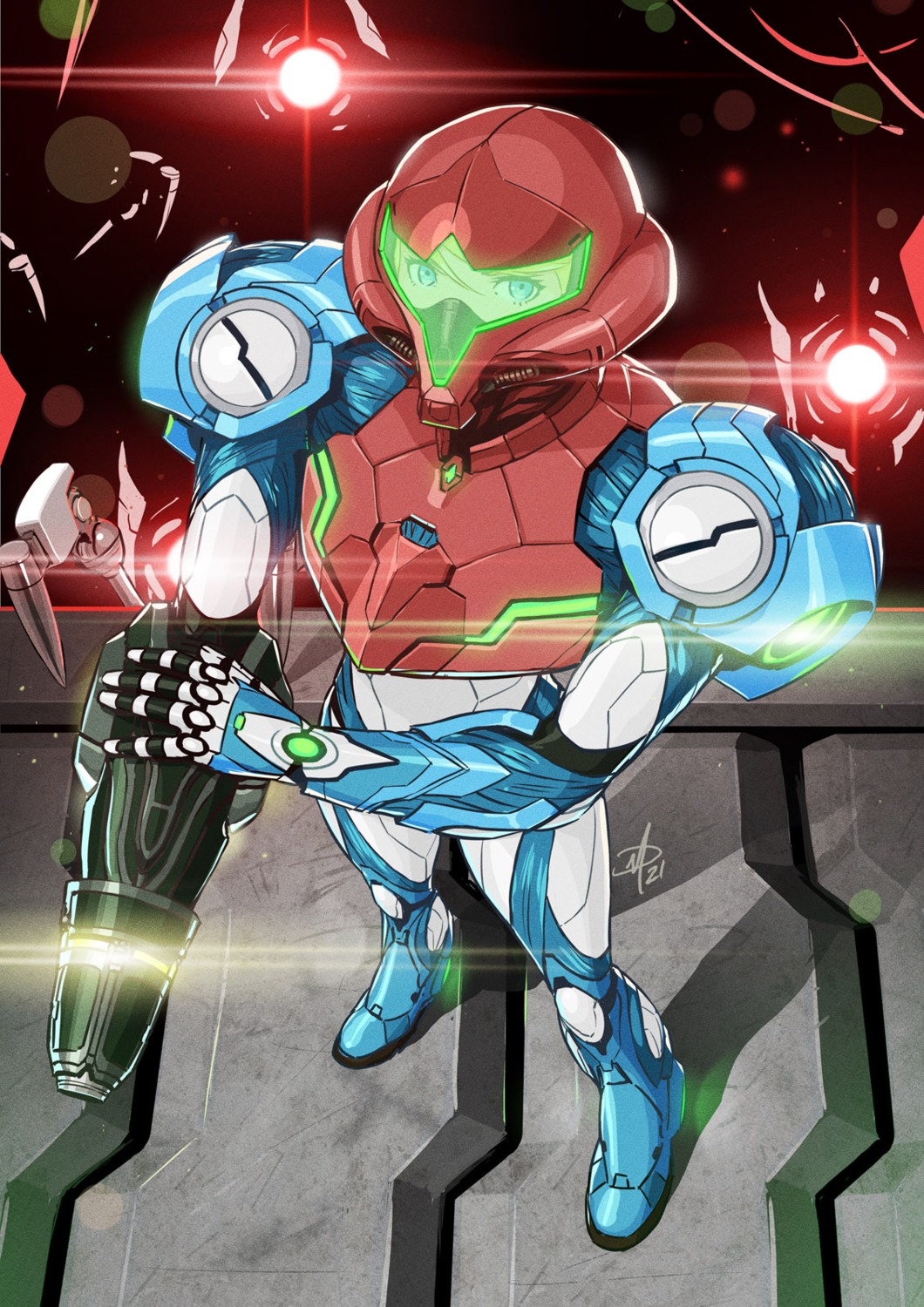 armor bodysuit e.m.m.i. metroid metroid_dread polaritypus samus_aran weapon