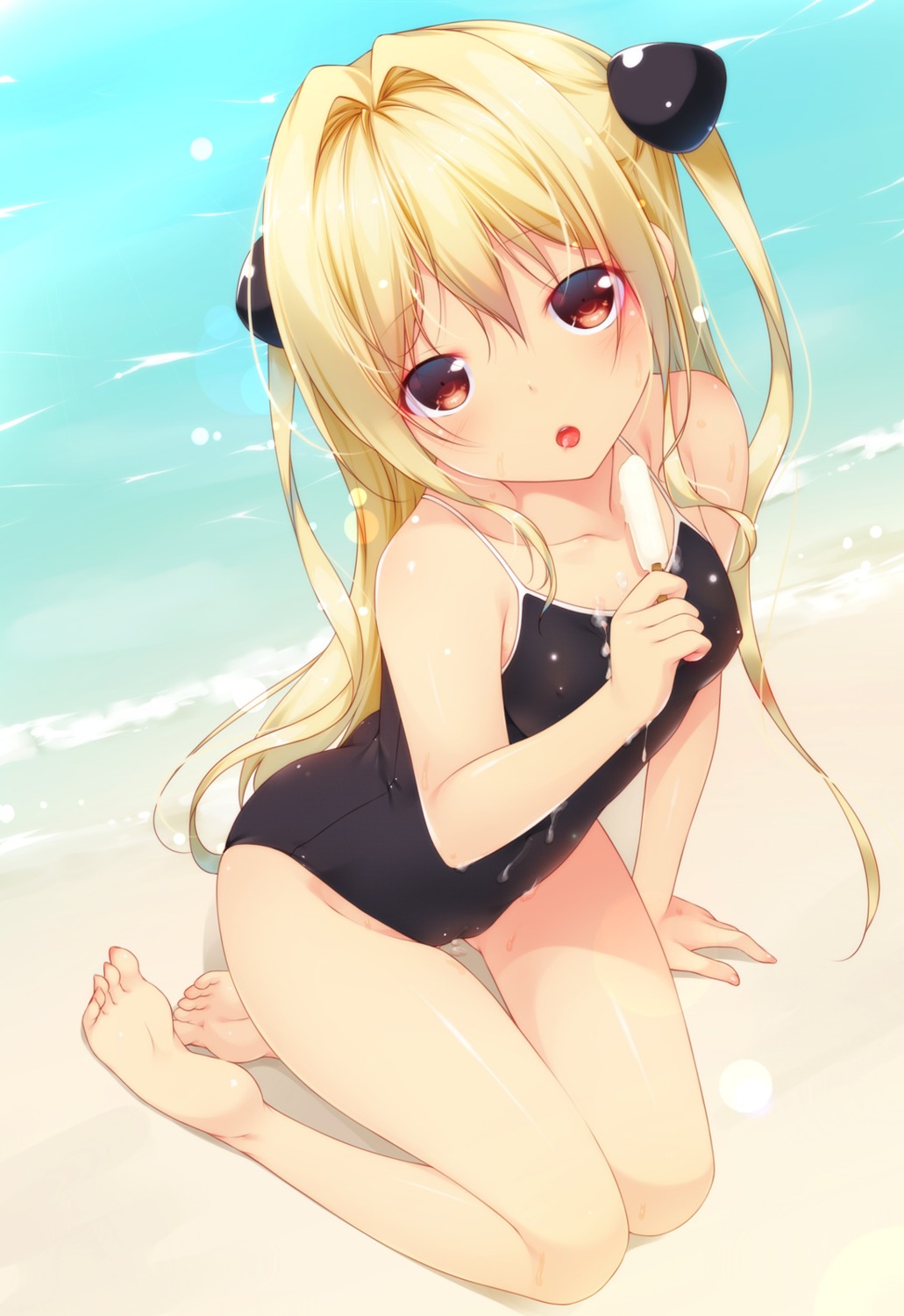 cameltoe cream erect_nipples golden_darkness mogu school_swimsuit swimsuits to_love_ru to_love_ru_darkness