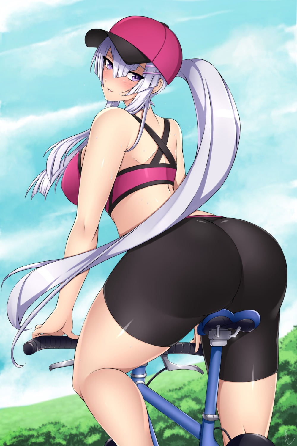 ass bike_shorts frolaytia_capistrano heavy_object lindaroze