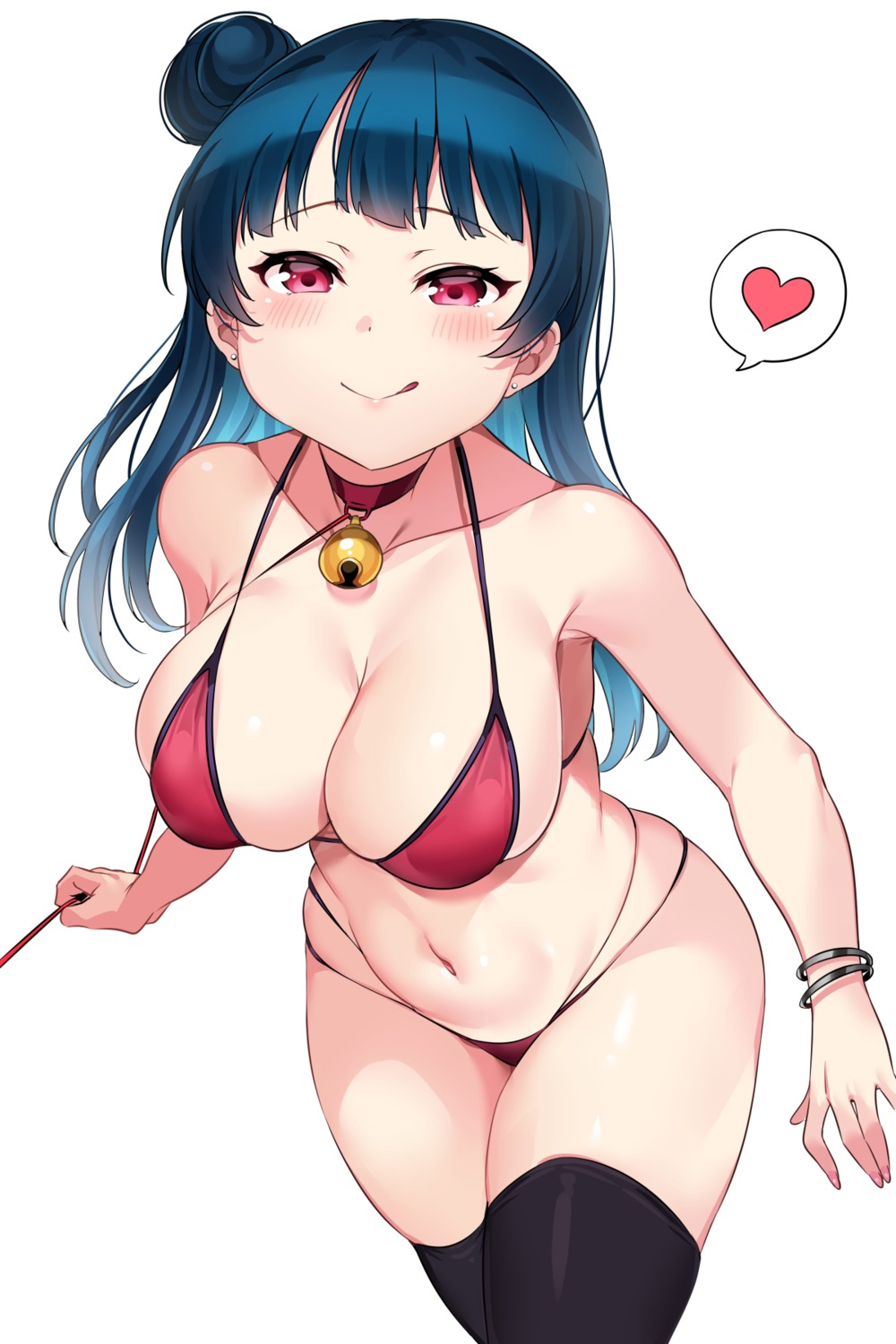 bikini love_live!_sunshine!! swimsuits tem10 thighhighs tsushima_yoshiko