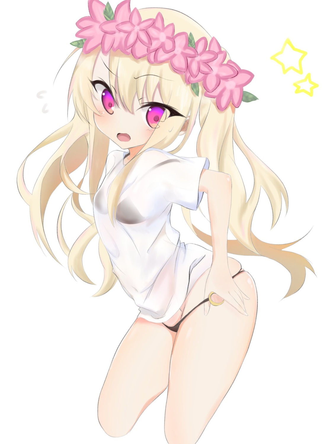 bikini fate/kaleid_liner_prisma_illya fate/stay_night illyasviel_von_einzbern loli panty_pull see_through swimsuits tomo_(ryo_i_so_) undressing