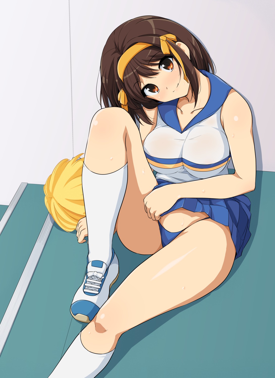 cheerleader haruhisky pantsu skirt_lift suzumiya_haruhi suzumiya_haruhi_no_yuuutsu