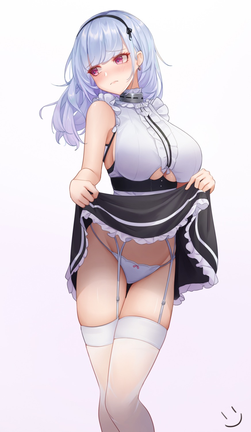 azur_lane dido_(azur_lane) maid pantsu skirt_lift stockings thighhighs wei_xiao