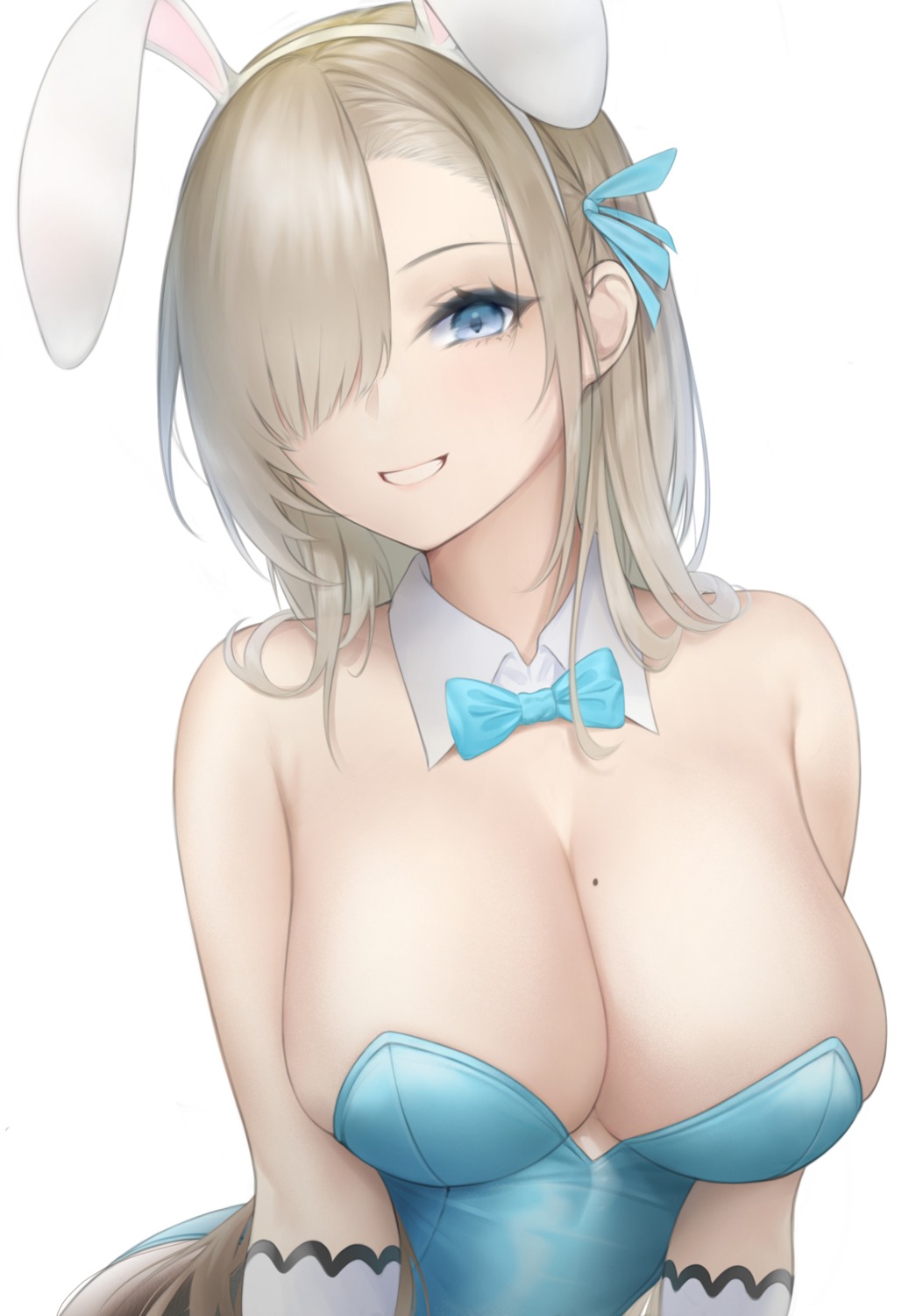 animal_ears blue_archive bunny_ears bunny_girl ichinose_asuna mari_(doraerin0) no_bra