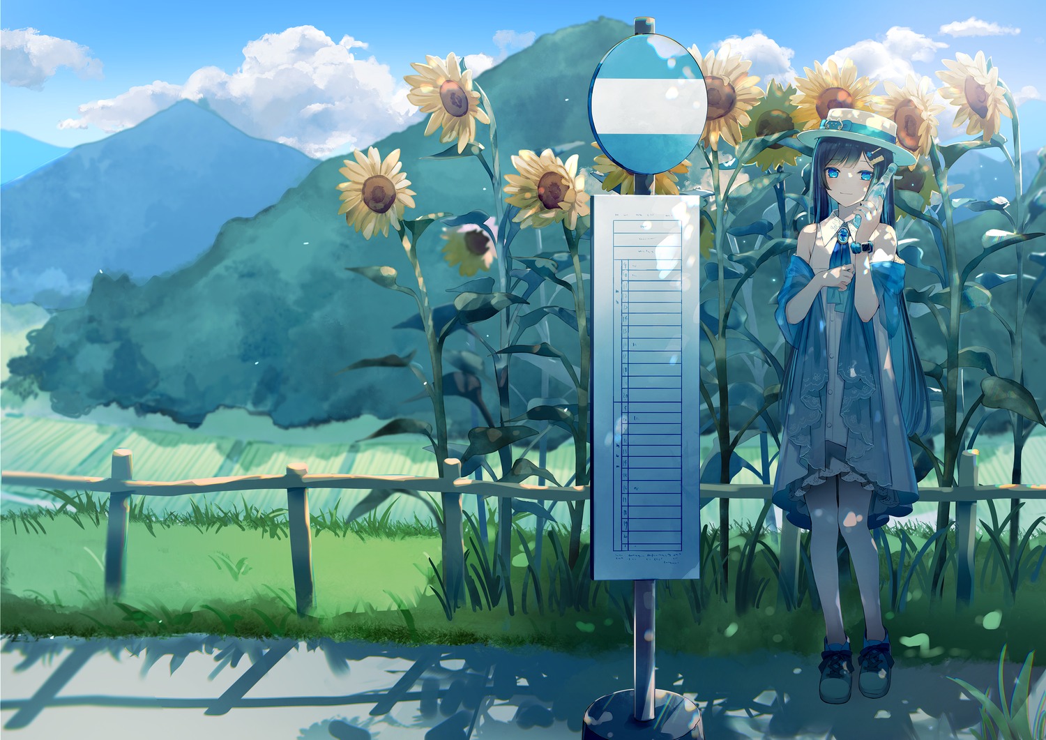 cevio detexted dress futaba_minato hitoba landscape photoshop summer_dress