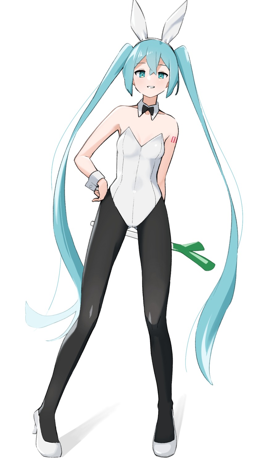 animal_ears bunny_ears bunny_girl hatsune_miku heels pantyhose quraqura_nemii tattoo vocaloid