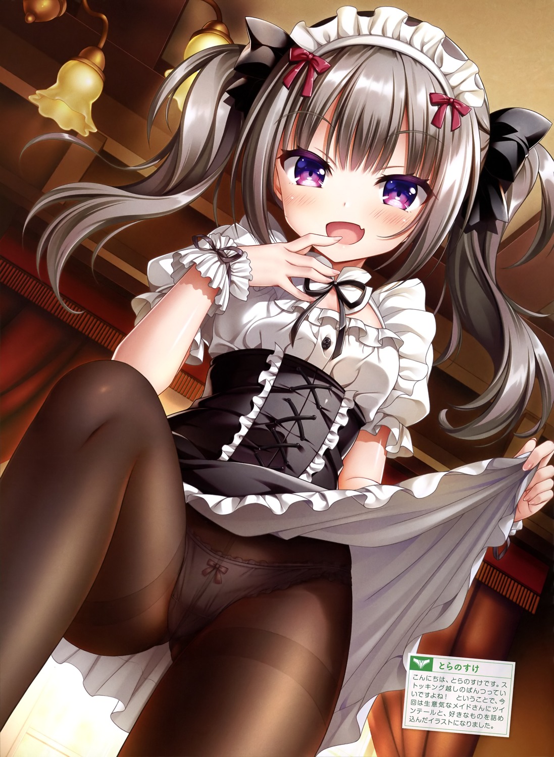 maid pantsu pantyhose skirt_lift toranosuke