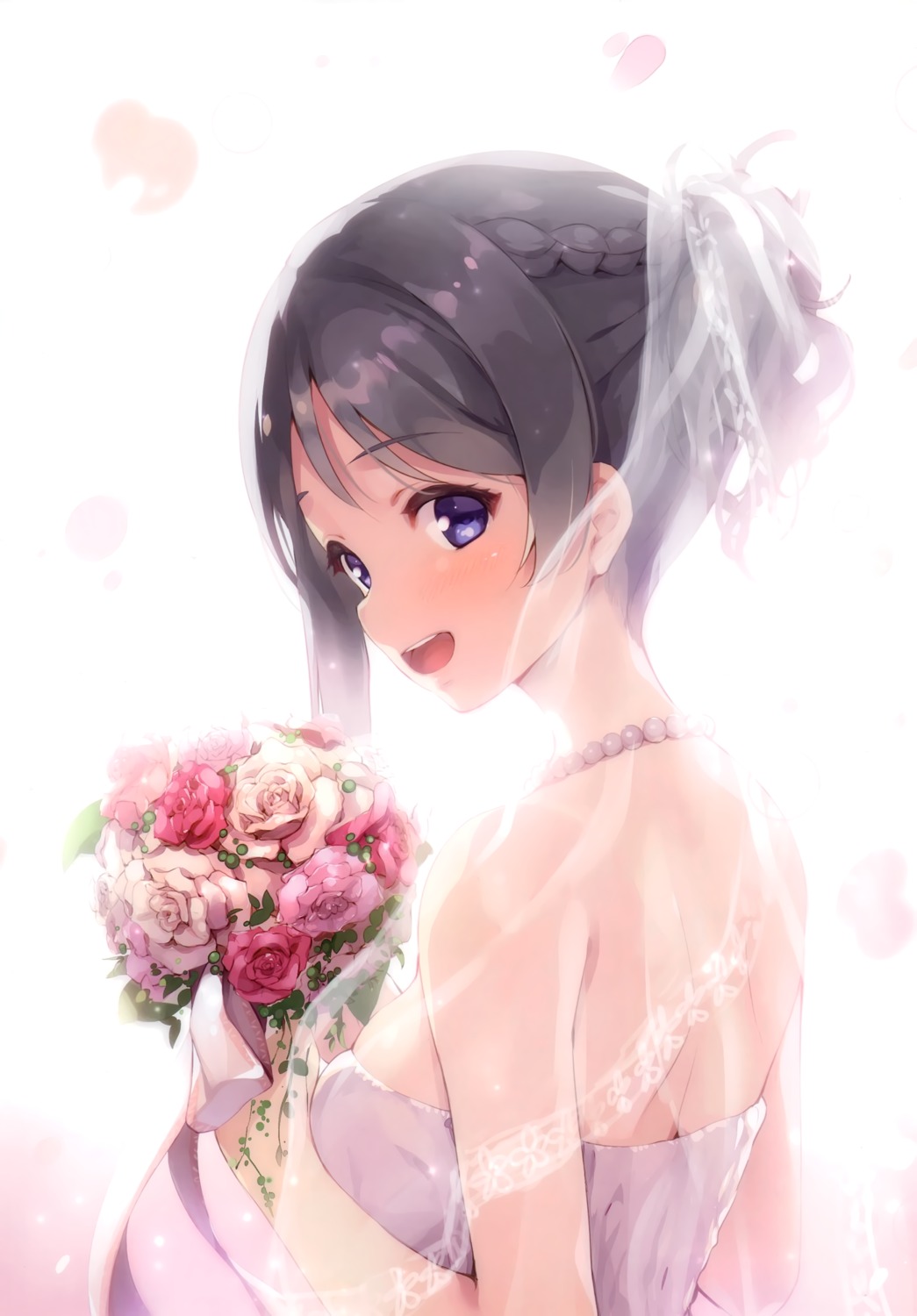 dress love_live!_sunshine!! no_bra senji tegone_spike watanabe_you wedding_dress