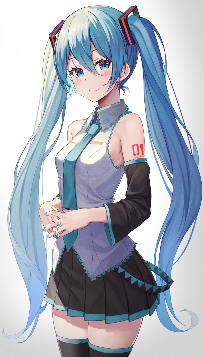 bibboss39 hatsune_miku tattoo thighhighs vocaloid