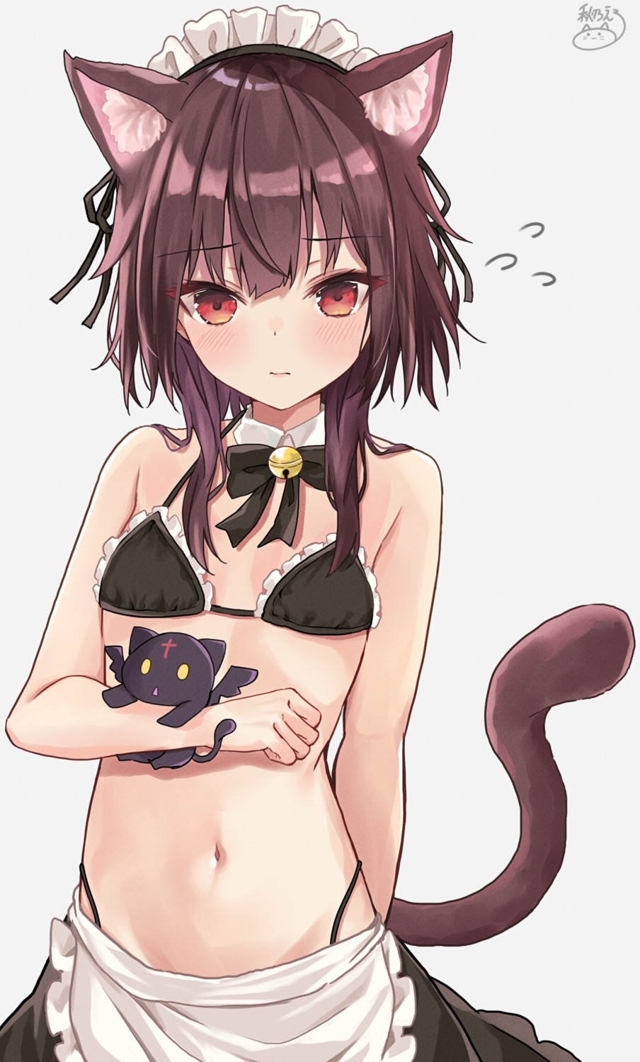 akino_ell animal_ears bikini chomusuke cleavage kono_subarashii_sekai_ni_shukufuku_wo! maid megumin neko nekomimi swimsuits tail