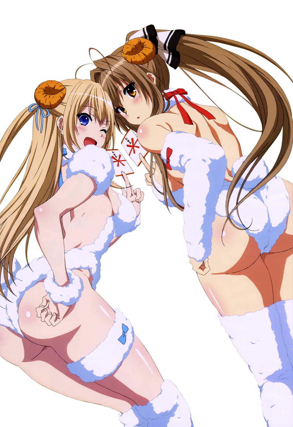 amagi_brilliant_park ass detexted garter horns myouken_yuuko no_bra sento_isuzu sylphy tail thighhighs