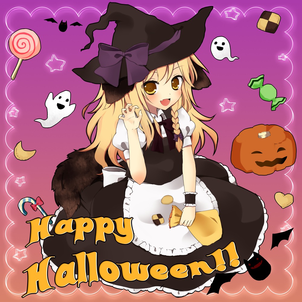 animal_ears halloween kirisame_marisa purin_jiisan tail touhou witch