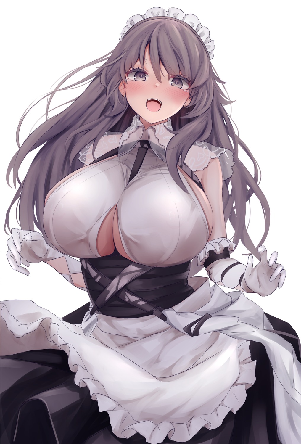 azur_lane charybdis_(azur_lane) maid no_bra see_through yuuki_shuri