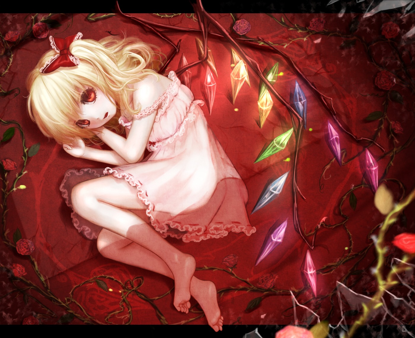 dress feet flandre_scarlet hoshibuchi loli touhou wings