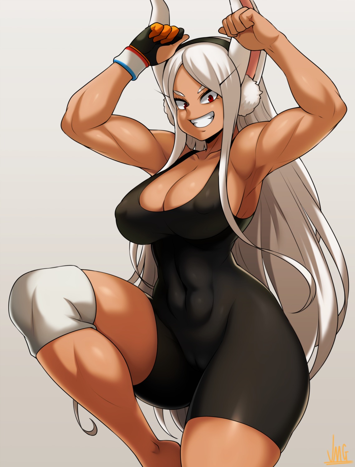 animal_ears boku_no_hero_academia bunny_ears cosplay erect_nipples gym_uniform jmg no_bra pokemon pokemon_sword_and_shield saitou_(pokemon) usagiyama_rumi