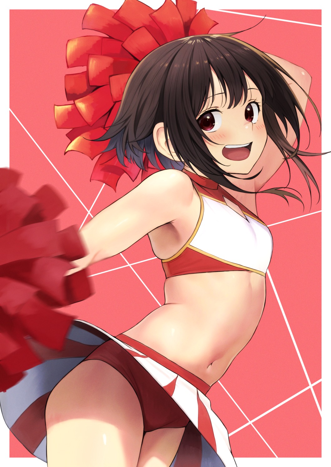 cheerleader izawa_(bhive003) kono_subarashii_sekai_ni_shukufuku_wo! loli megumin pantsu skirt_lift