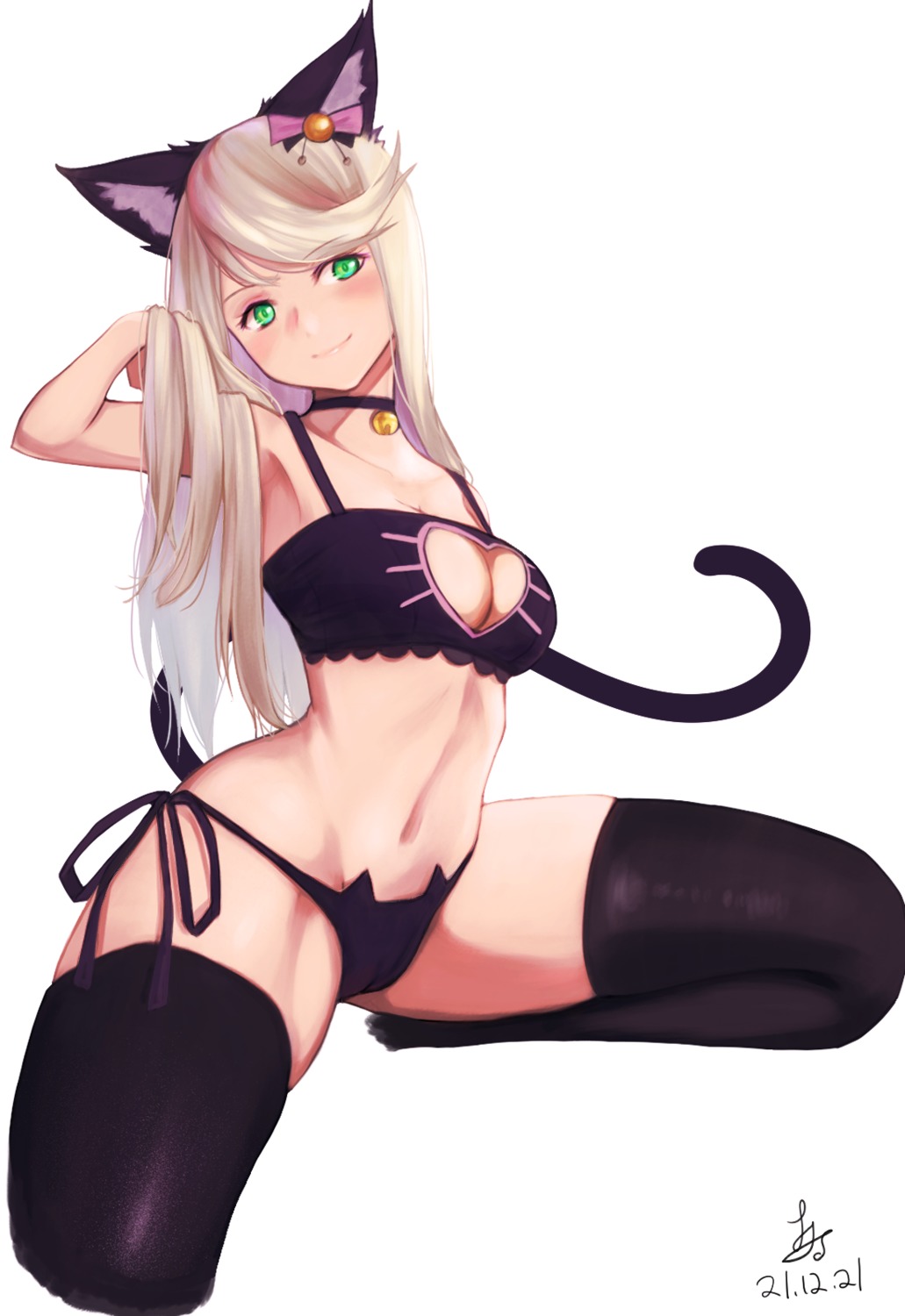 animal_ears bra fjs lingerie nekomimi pantsu string_panties tail thighhighs