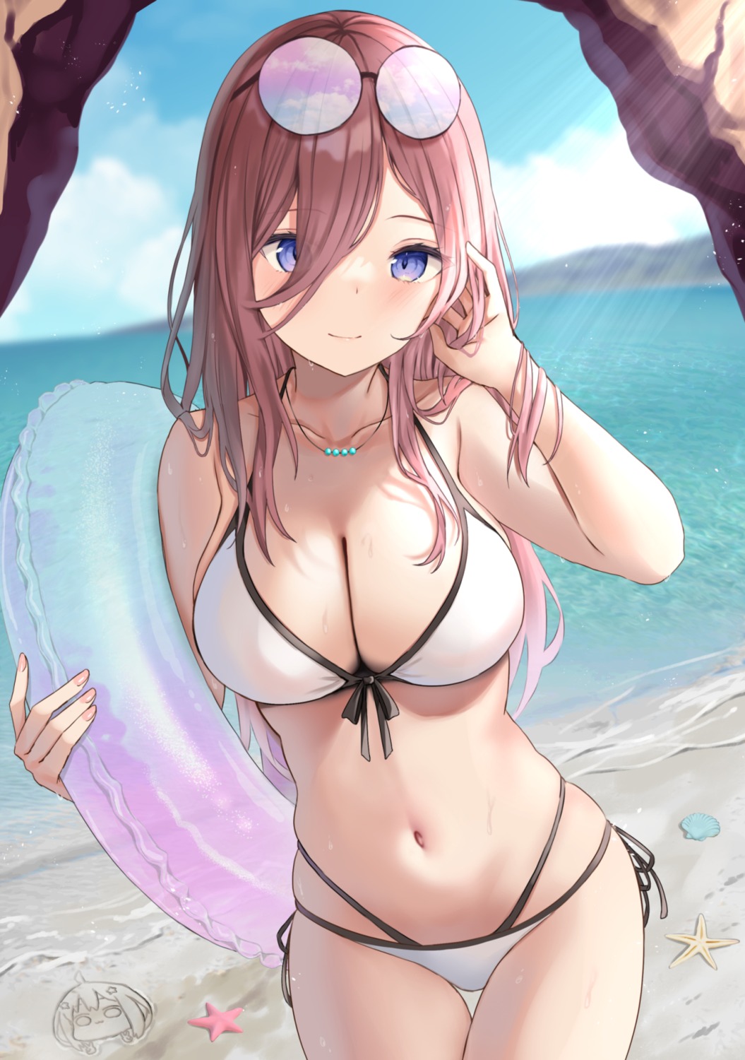 5-toubun_no_hanayome akino_ell bikini megane nakano_miku swimsuits wet