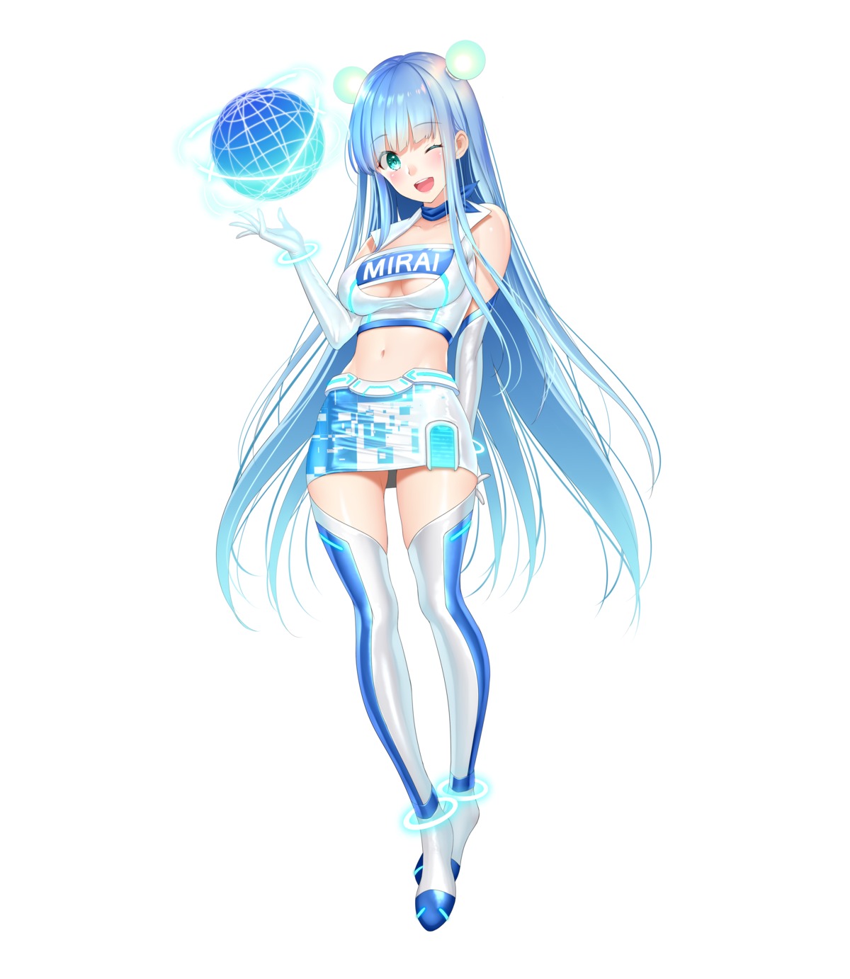 no_bra re:shimashima thighhighs tokyo_exe_girls