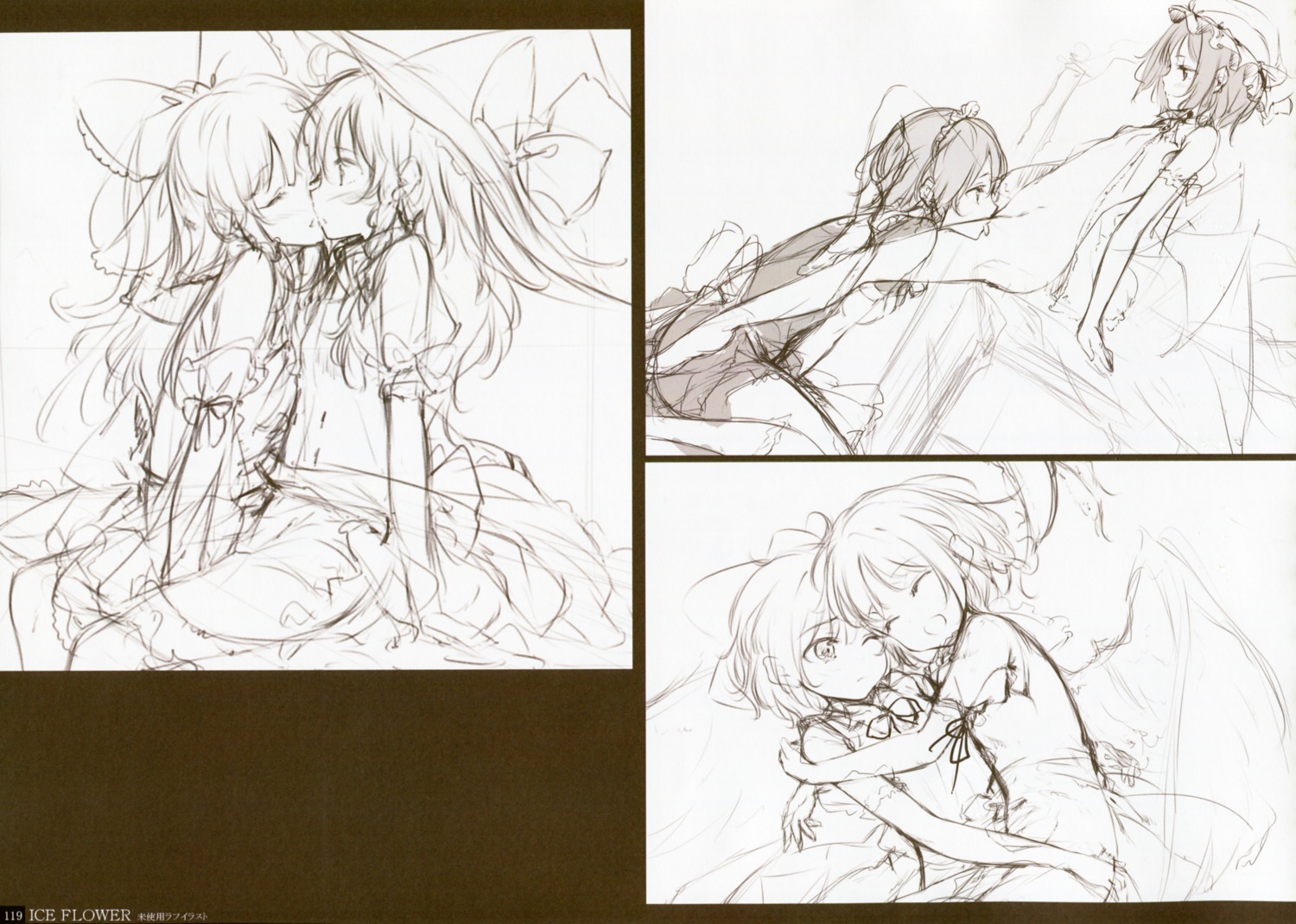 cunnilingus gekidoku_shoujo ke-ta loli monochrome sketch touhou yuri