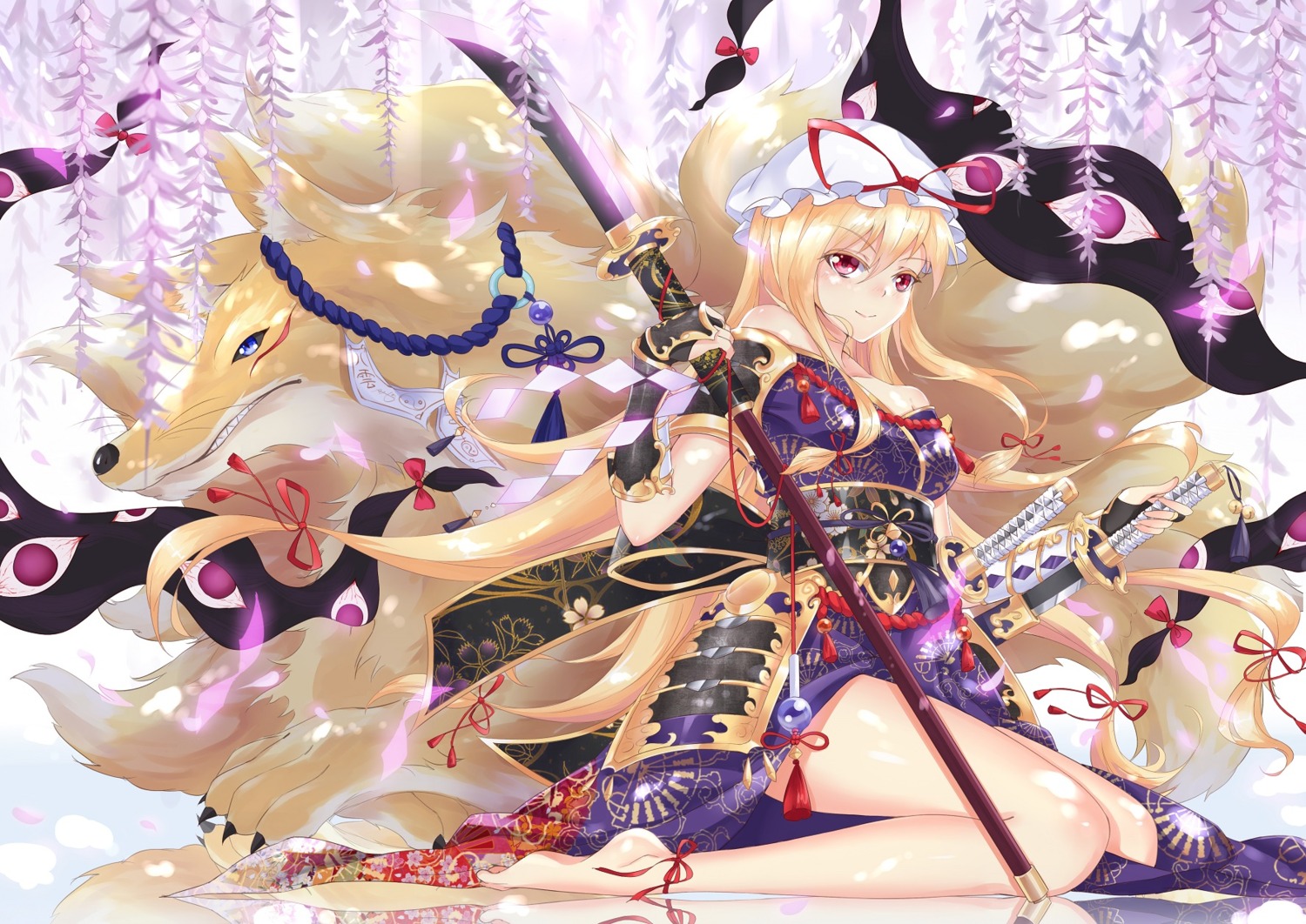 armor feet kimono pc99527 sword touhou weapon yakumo_yukari