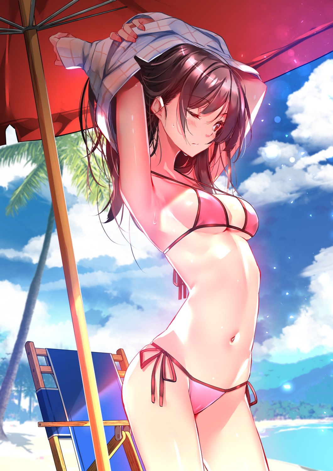 bikini ichinose_chizuru kanojo_okarishimasu shirt_lift swimsuits sydus undressing