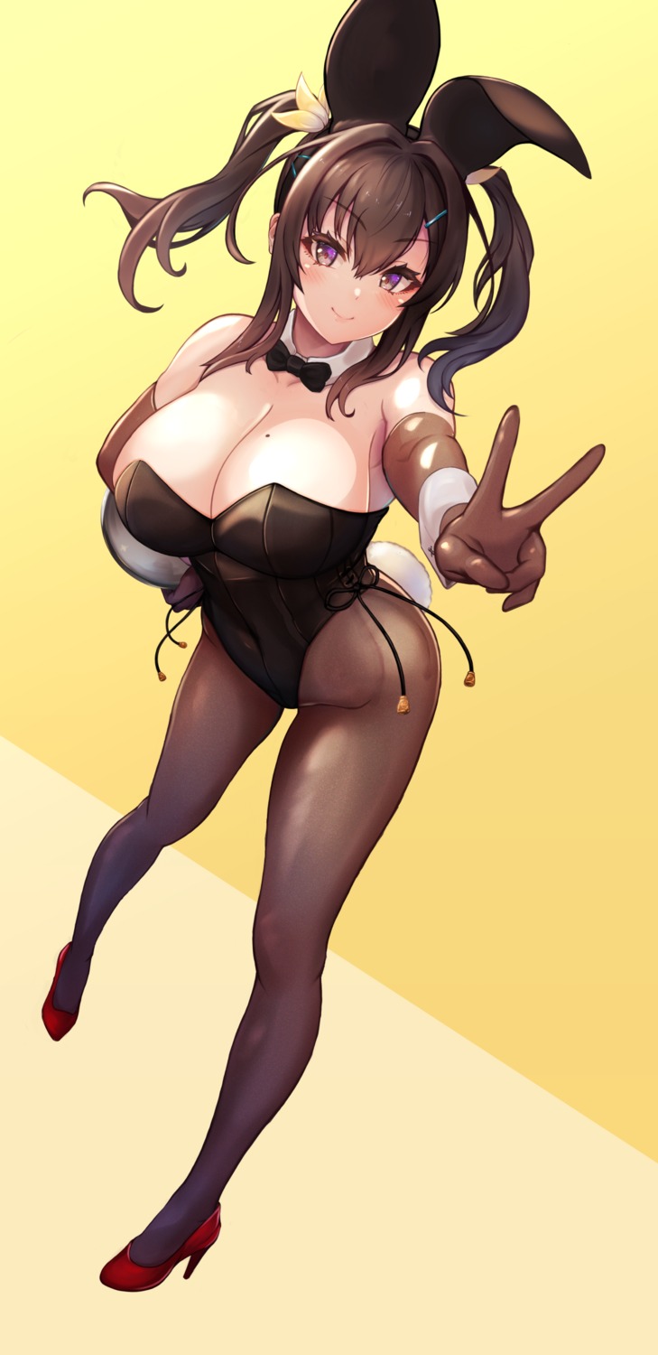 ai_gon_deroga animal_ears bunny_ears bunny_girl heels no_bra pantyhose tail