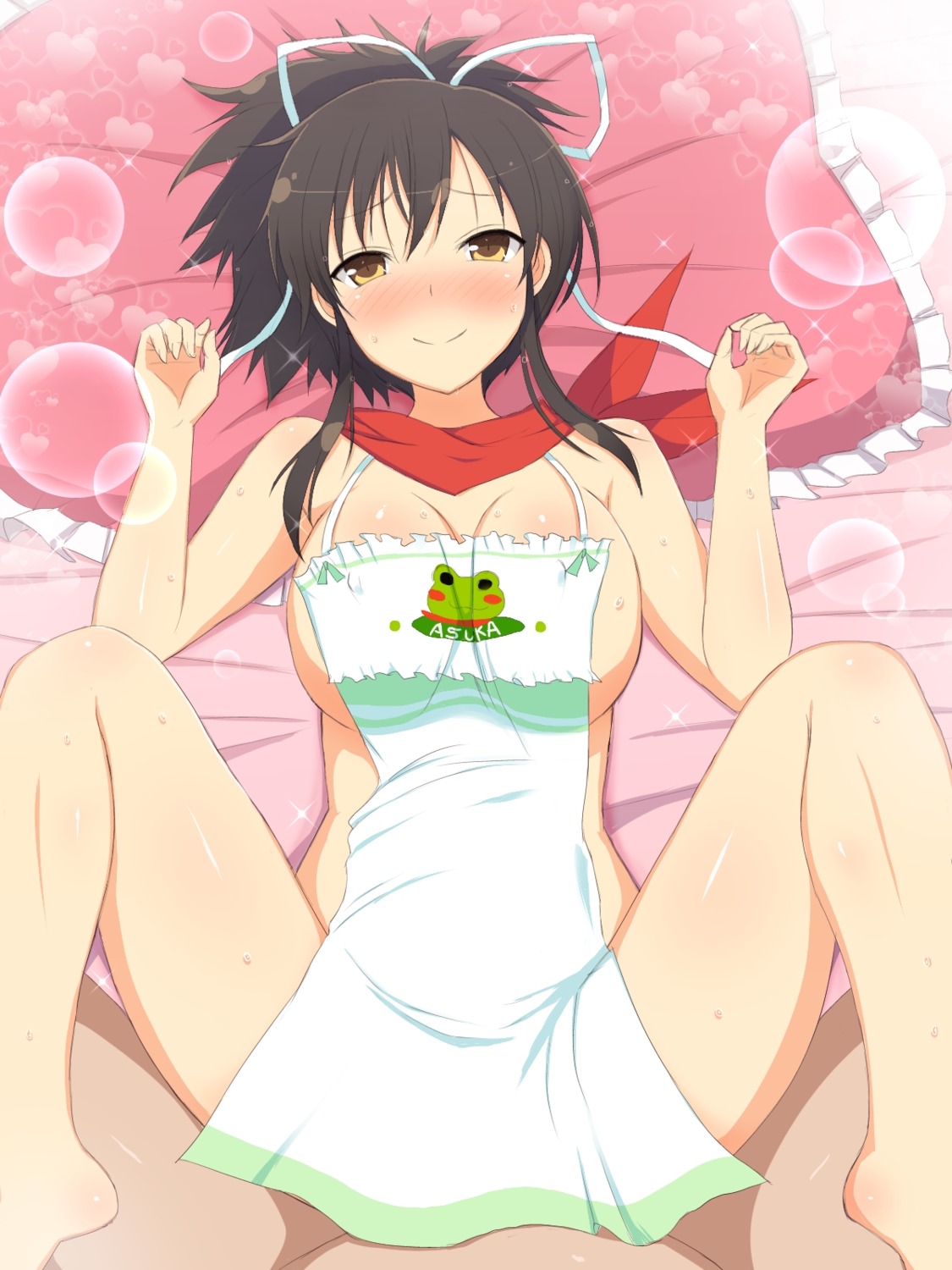 asuka_(senran_kagura) erect_nipples naked_apron senran_kagura