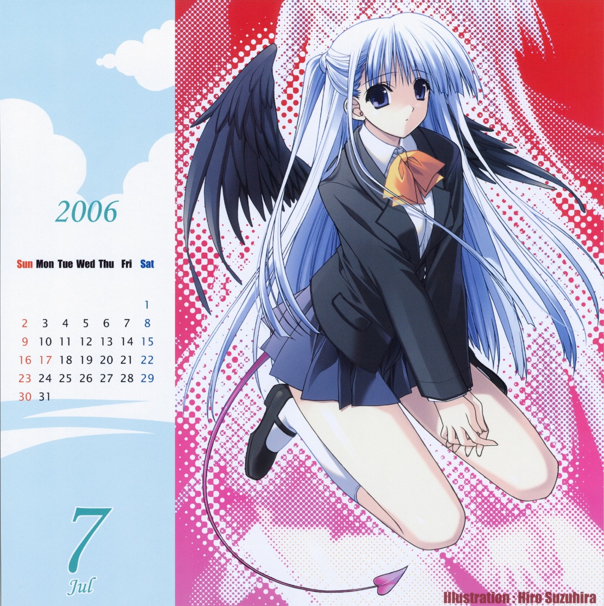 calendar seifuku suzuhira_hiro wings