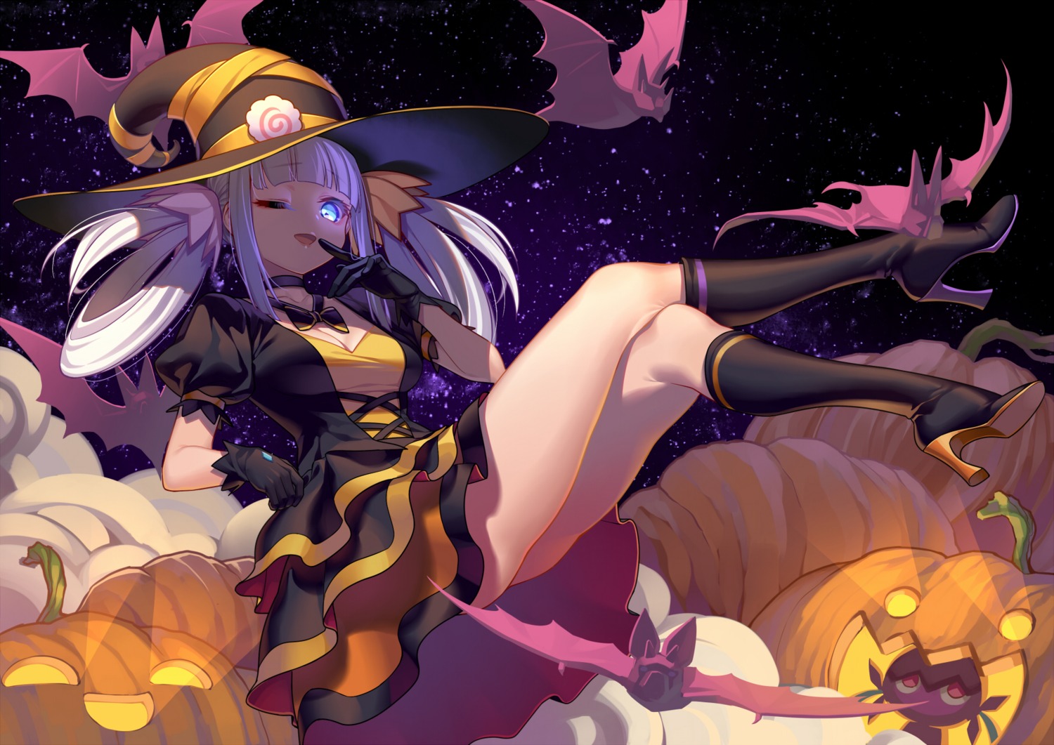 cleavage frostcyco halloween heels kagura_mea kagura_mea_channel witch