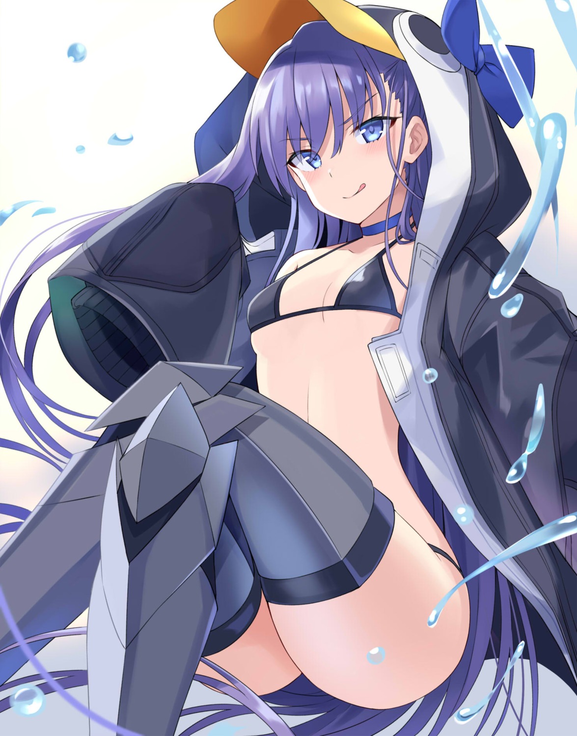 100percent armor bikini fate/grand_order meltryllis open_shirt penguin swimsuits