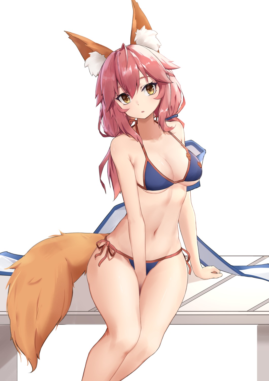 animal_ears bikini fate/grand_order kitsune swimsuits tail tamamo_no_mae yoruciel