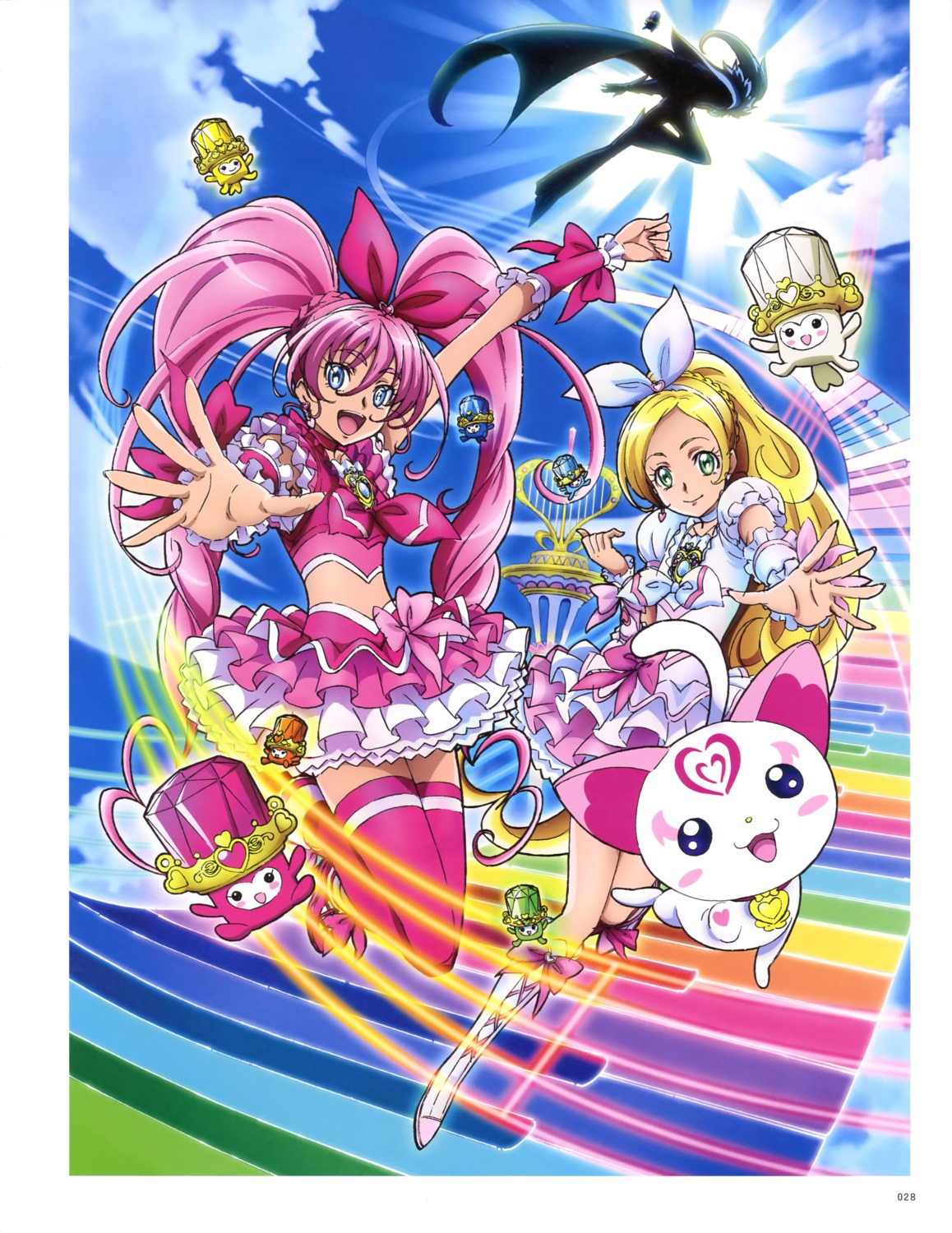 dress heels houjou_hibiki hummy minamino_kanade pretty_cure shirabe_ako suite_pretty_cure takahashi_akira thighhighs