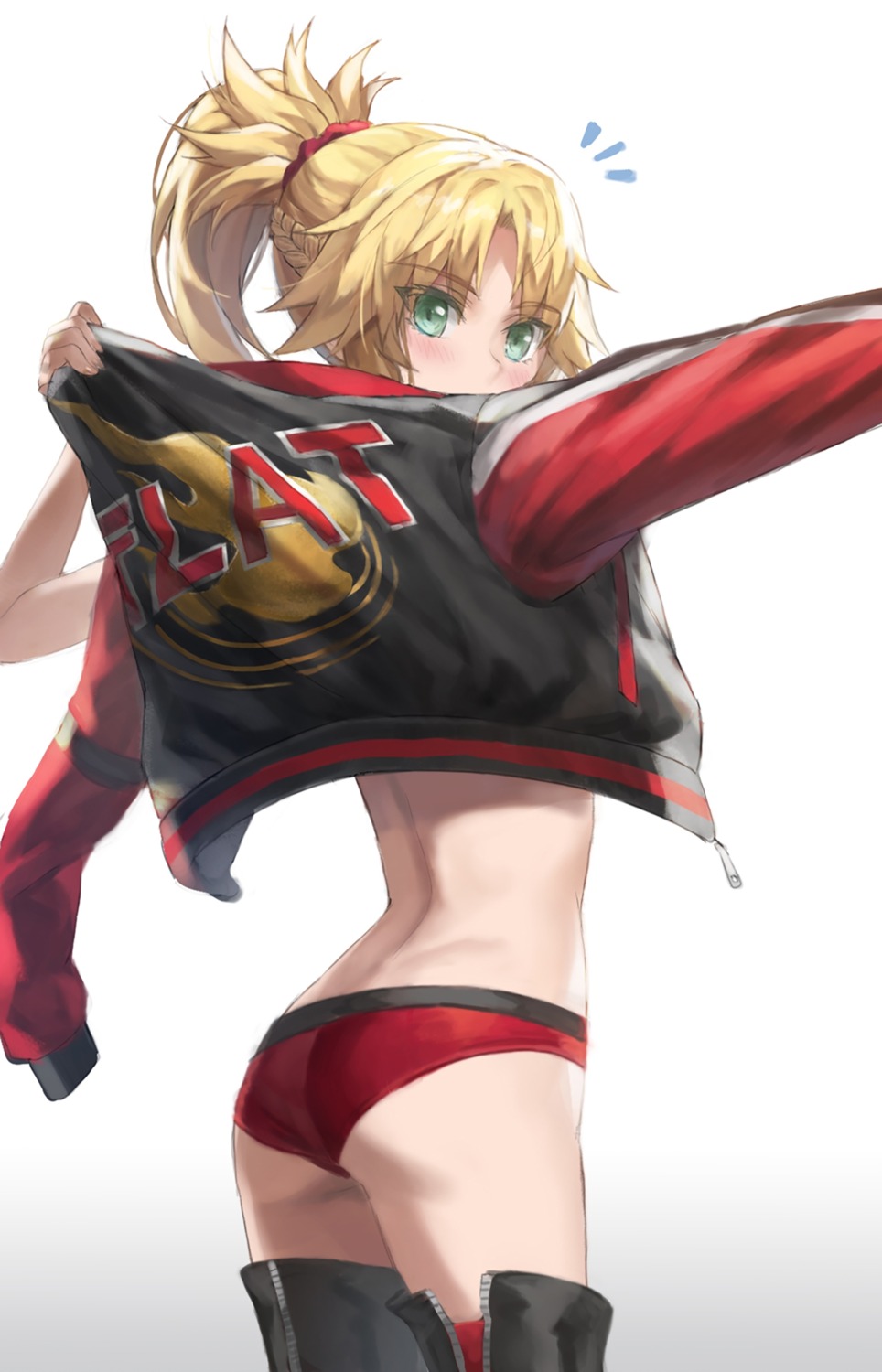ass fate/apocrypha fate/stay_night mordred_(fate) pantsu thighhighs tonee undressing