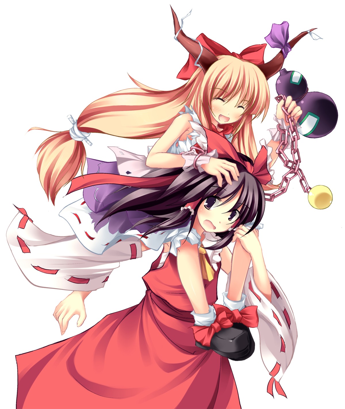 hakurei_reimu ibuki_suika tateha touhou