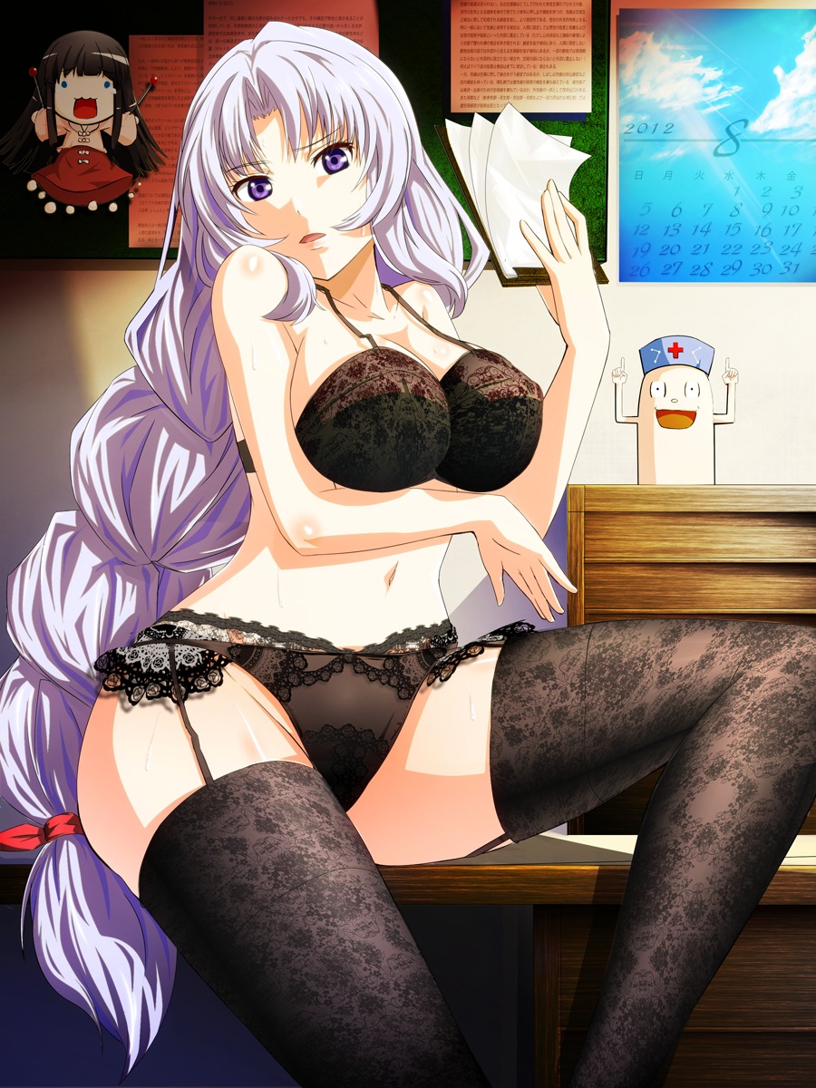 bra bug cleavage garter_belt pantsu stockings thighhighs touhou yagokoro_eirin