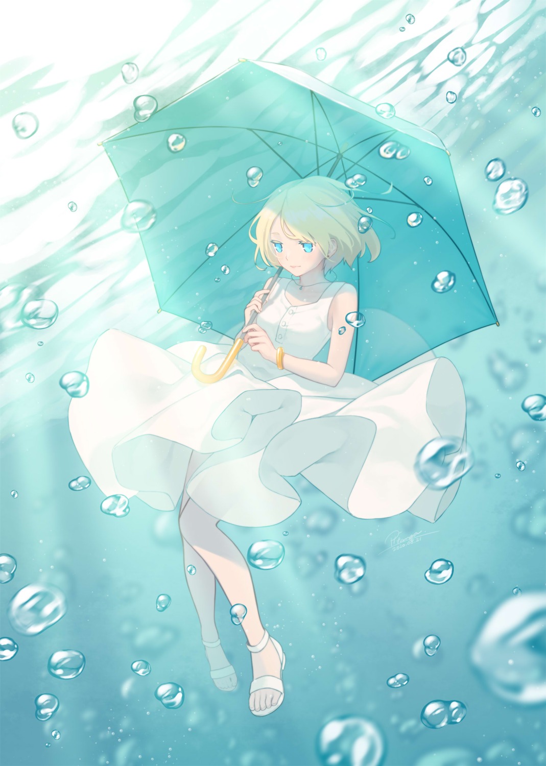 dress nana_mikoto skirt_lift umbrella