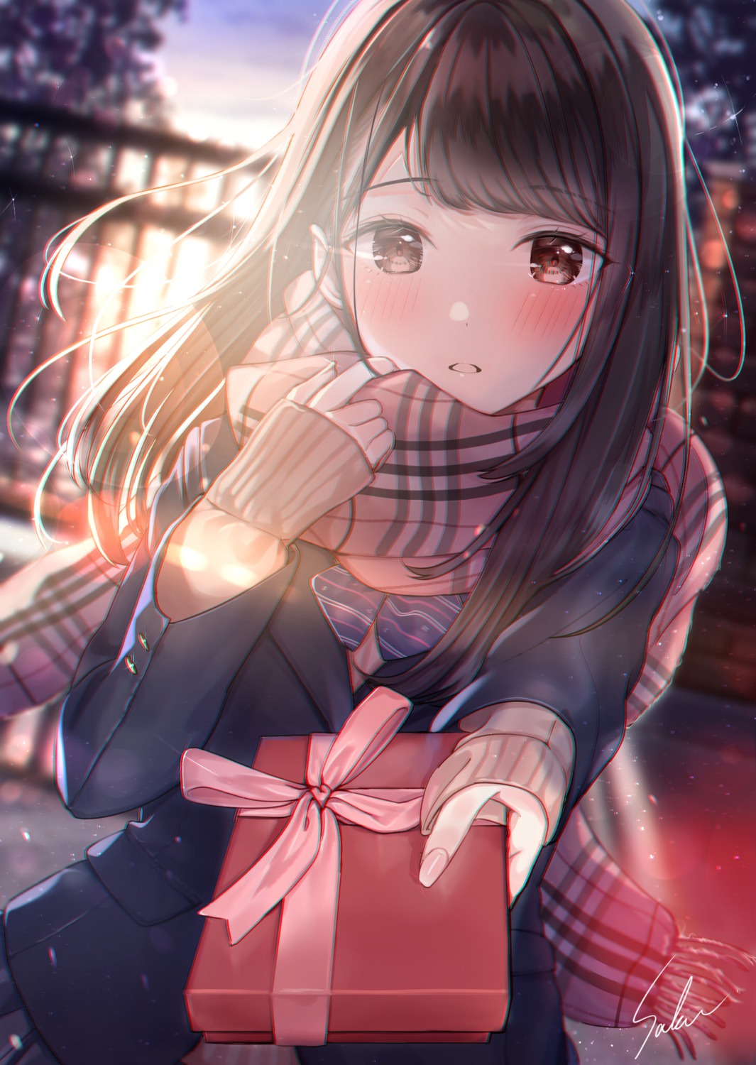 sakura_(39ra) seifuku sweater valentine