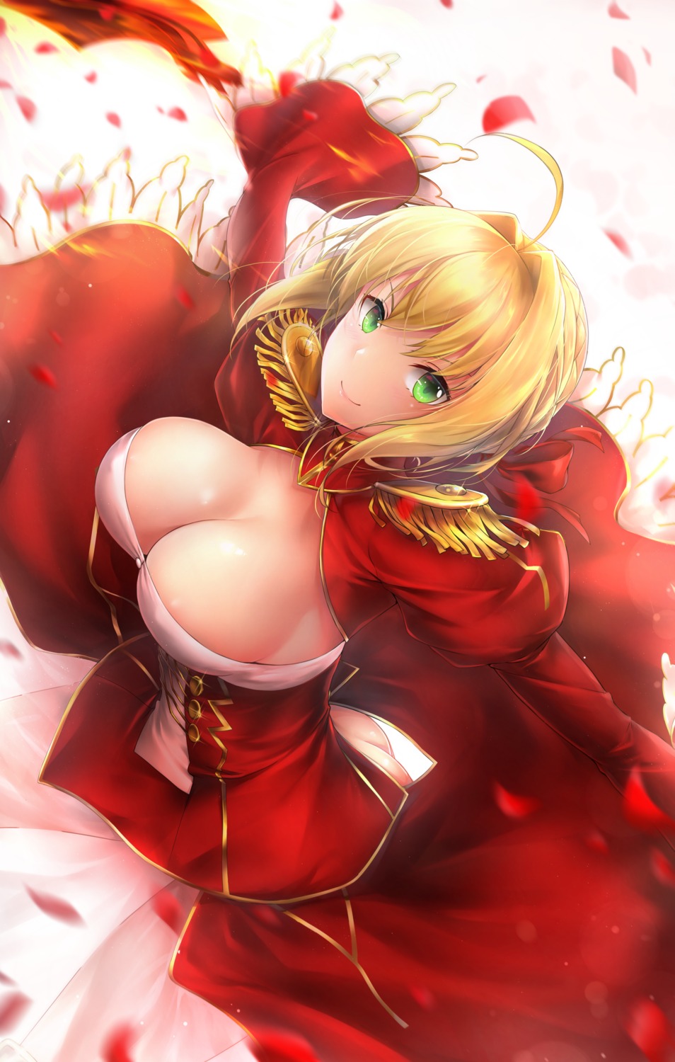 areola dress erect_nipples fate/grand_order no_bra nopan rei_kun saber_extra see_through