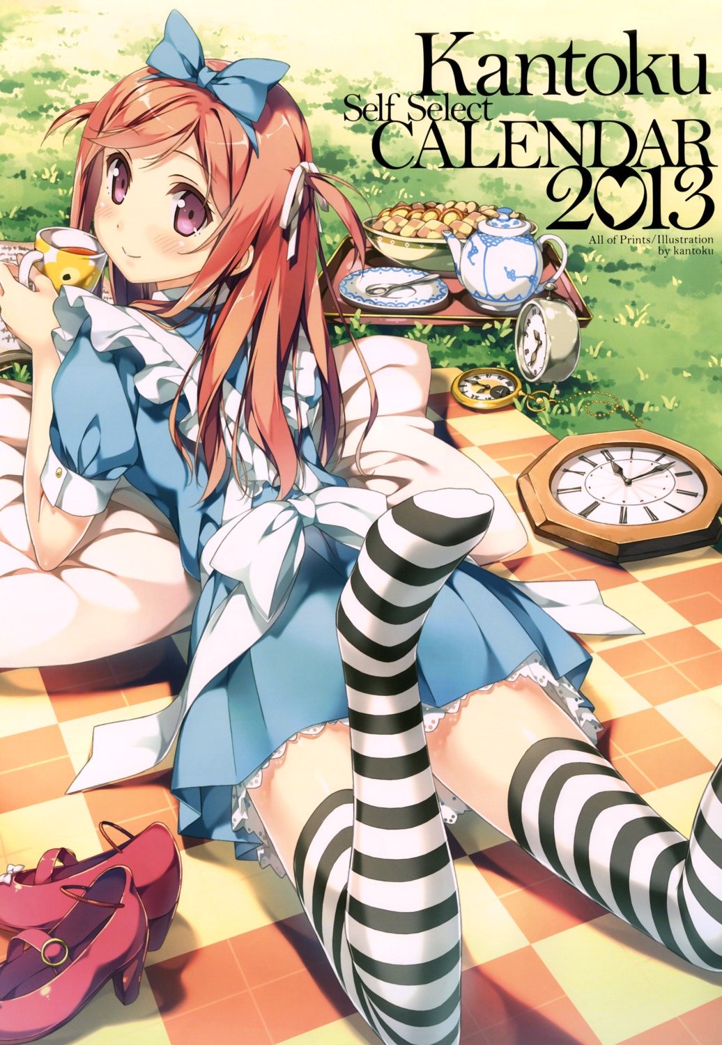 5_nenme_no_houkago alice alice_in_wonderland cosplay dress kantoku kurumi_(kantoku) thighhighs