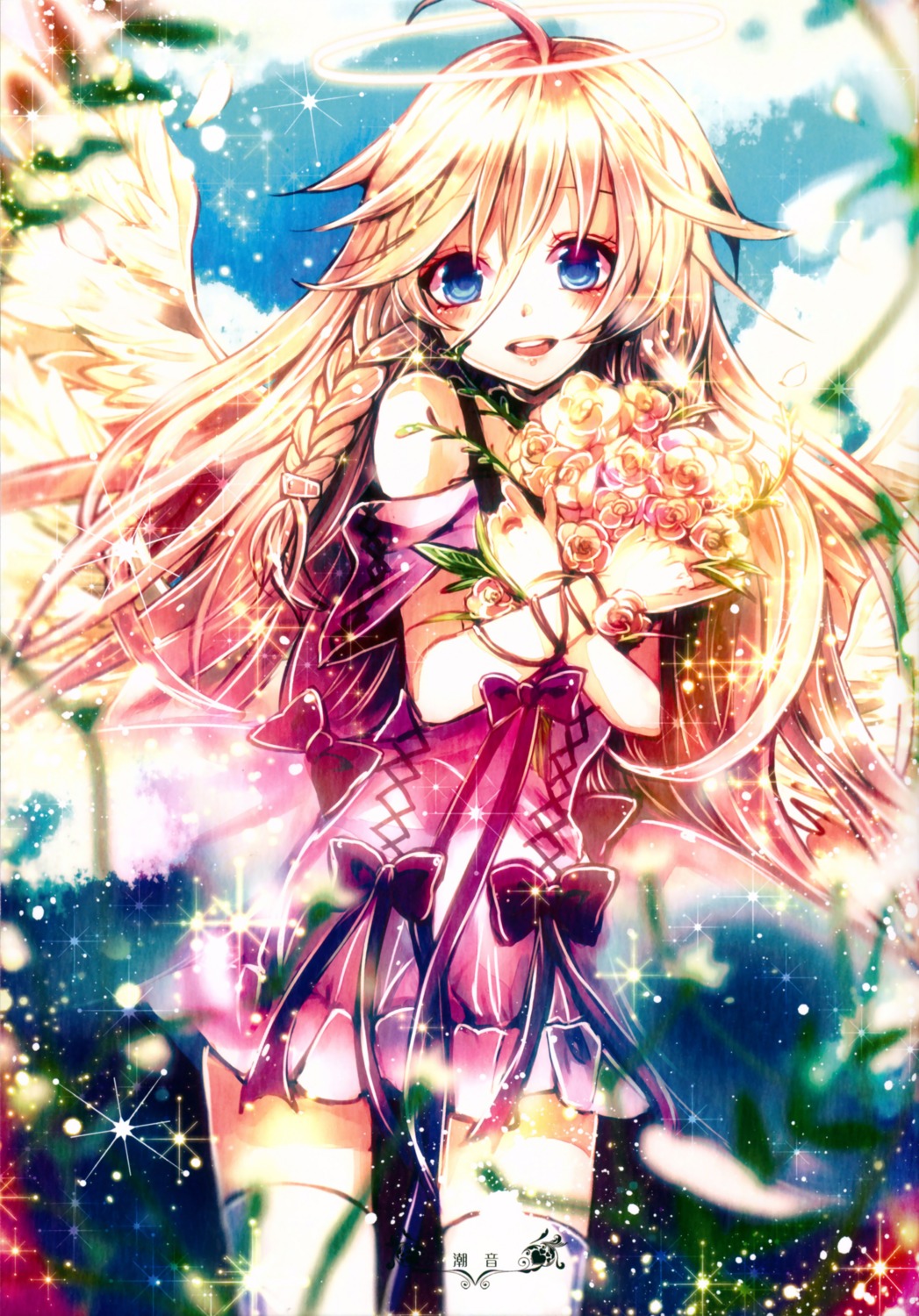 dress ia_(vocaloid) sazanami_shione thighhighs vocaloid wings