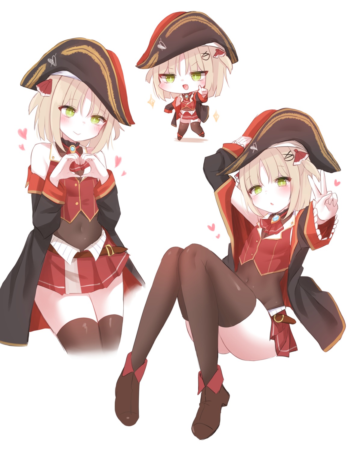 chibi cosplay hololive honyang houshou_marine leotard pirate thighhighs