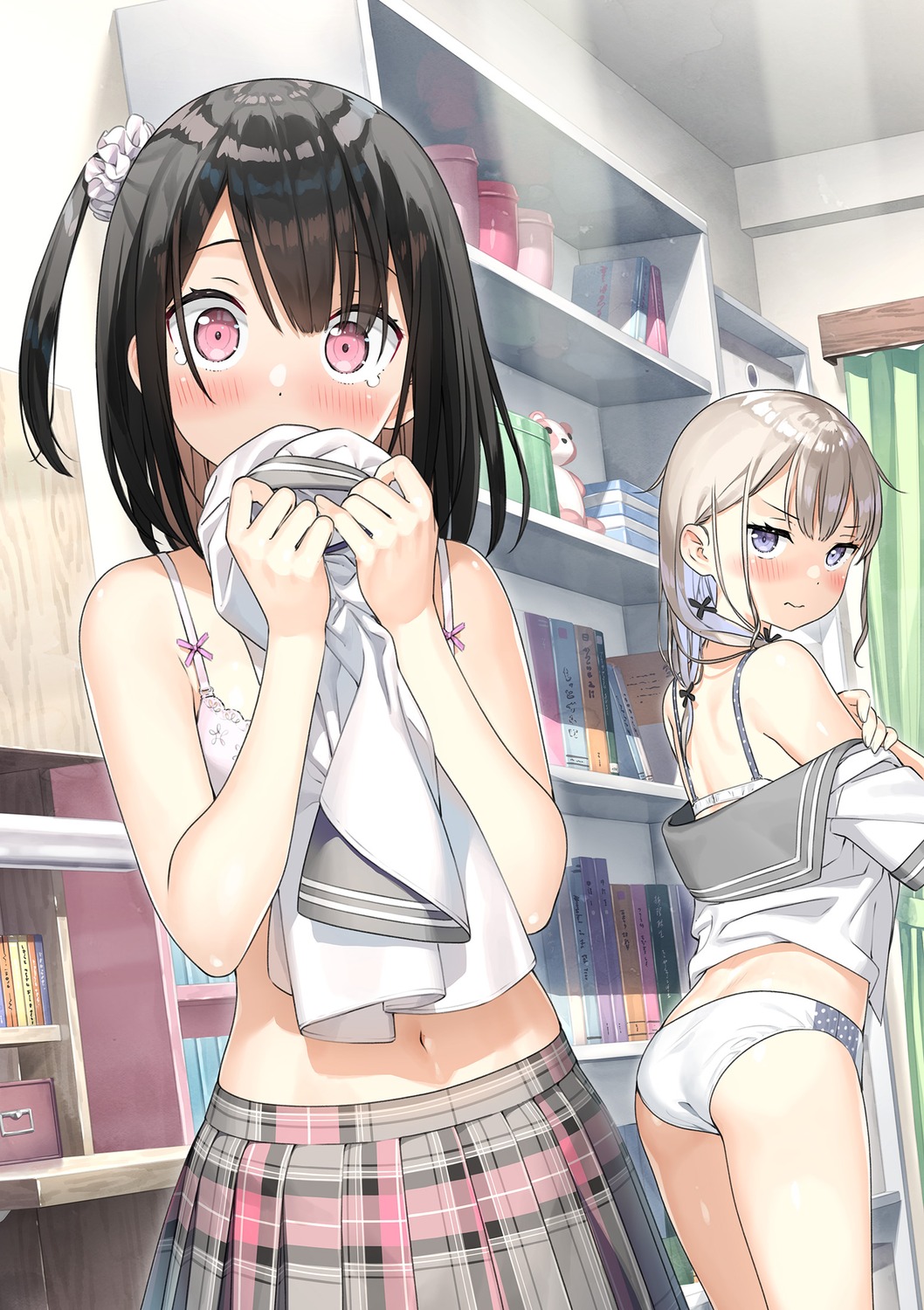 5_nenme_no_houkago ass bra ichika_(kantoku) kantoku pantsu seifuku shizuku_(kantoku) undressing