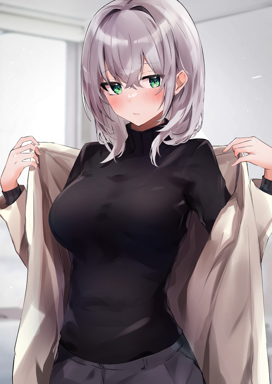 hololive nanashinayuzu_mochi shirogane_noel sweater undressing