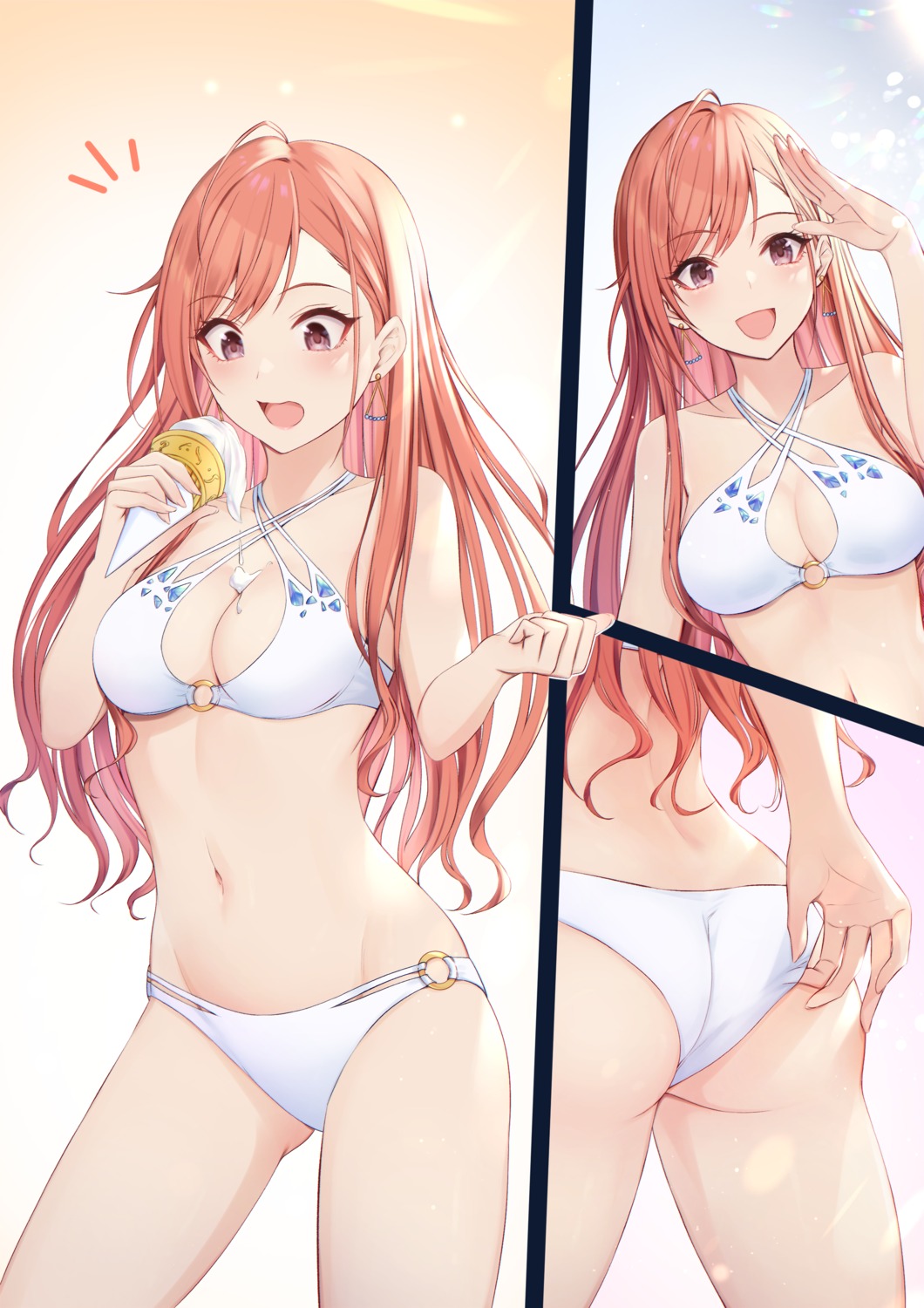 arisugawa_natsuha ass bikini cleavage cream miyar2d2 swimsuits the_idolm@ster the_idolm@ster_shiny_colors