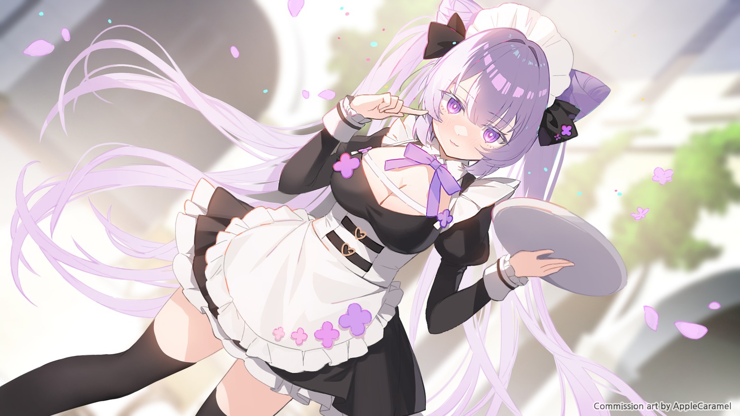 apple_caramel maid no_bra thighhighs wallpaper