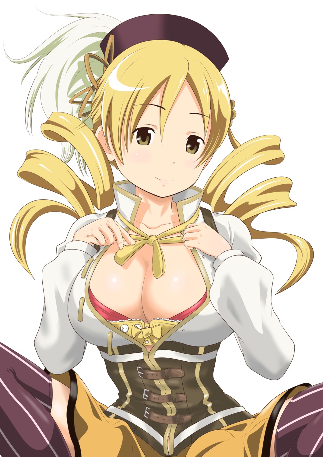 cleavage mahokanta puella_magi_madoka_magica tomoe_mami undressing